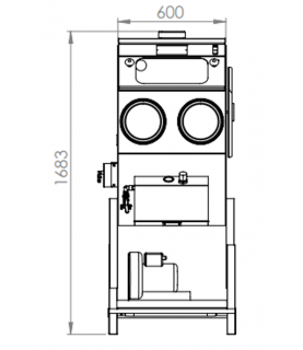 Cabine de sablage microbillage ARENA DS600 plan face