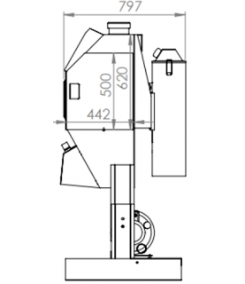 Cabine de sablage microbillage ARENA DS600 plan latéral