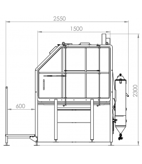 Plan cabine de sablage à surpression PF 1515 E ARENA BLAST