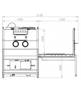 Plan cabine de sablage à surpression PF 1515 E ARENA BLAST